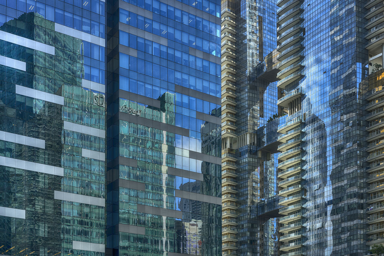 LOW ANGLE VIEW OF OFFICE BUILDINGS