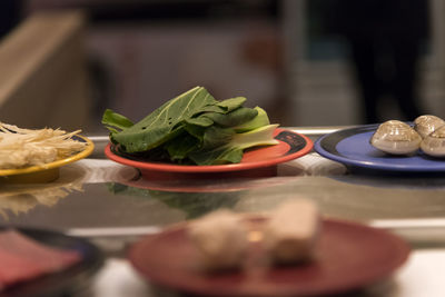 Close-up of vegetables in bowl on table