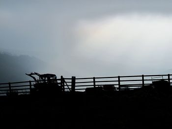 Silhouette of bridge against sky