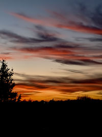 Scenic view of dramatic sky during sunset