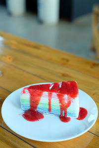 Close-up of cake on table