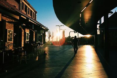 View of buildings at sunset