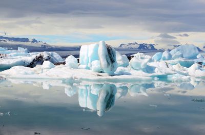 Scenic view of frozen lake