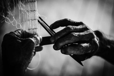 Close-up of man working