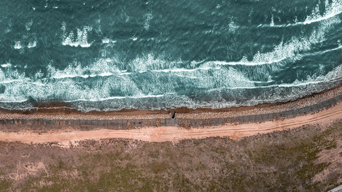 Aerial view of sea and beach