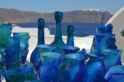 Close-up of blue against sky