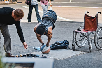 PEOPLE WALKING ON STREET