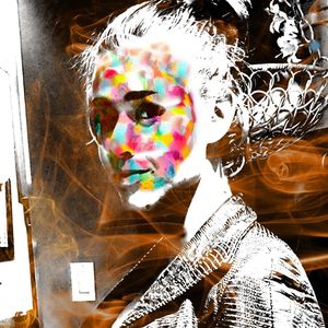 High angle view of woman holding bubbles