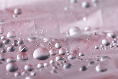 Close-up of water drops on glass