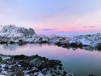 Beautiful fishing village of reine in the winter, lofoten islands, norway