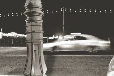 Light trails on street at night