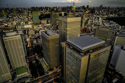 High angle view of cityscape