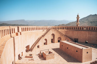 Low angle view of building against clear sky