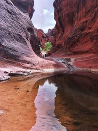 Scenic view of rock formations against sky