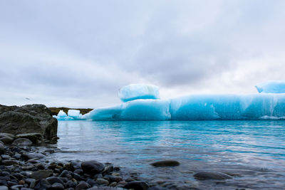 Scenic view of jökulsárlón glacier lagoon