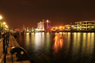 Illuminated city at night