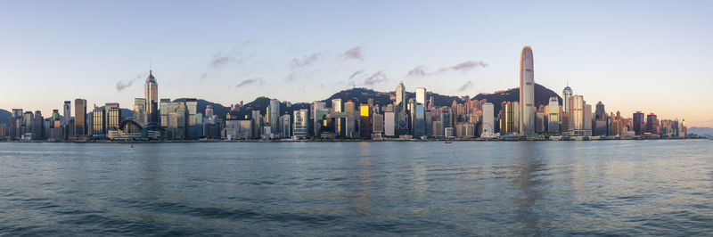 Victoria harbor view at morning, hong kong