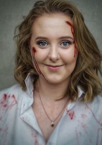 Portrait of beautiful young woman in halloween costume