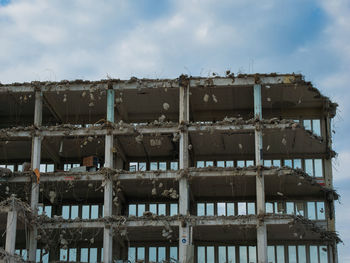 Low angle view of old building against sky