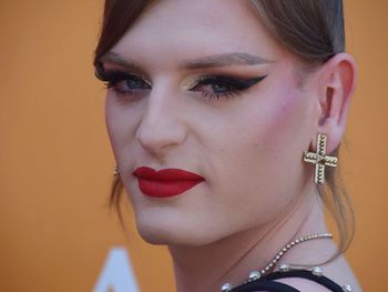 Close-up portrait of woman