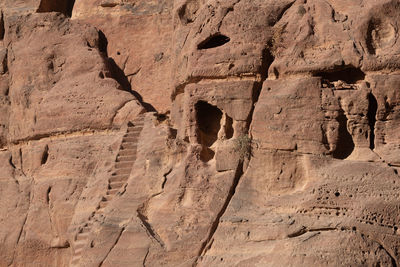 Low angle view of rock formation on land