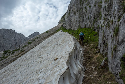 Panoramic view of rocks and mountains against sky