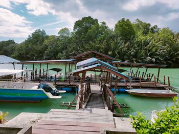 It's quarantine time during the day. jetty for boarding. nobody is around.