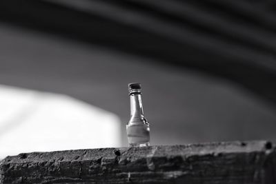 Close-up of alcohol bottle