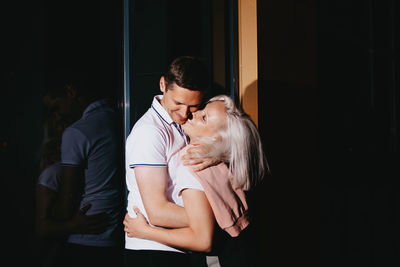 Young couple kissing