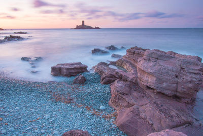 Rock formations  and island in mediterranean sea