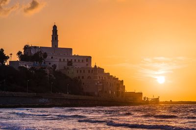 Town at sunset