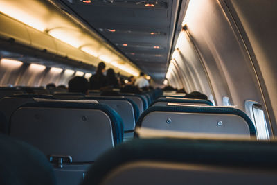 Empty seats in airplane