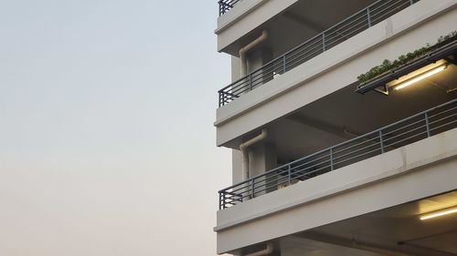 Low angle view of building against clear sky