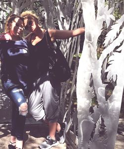 Young couple standing outdoors