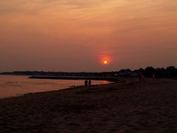 Scenic view of sunset over sea