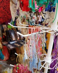 Jewelries hanging in market for sale
