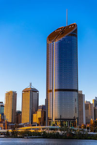 Modern buildings against blue sky