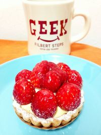 Close-up of strawberry on table