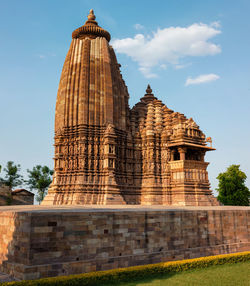 Low angle view of temple against sky