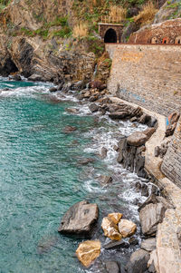 Rocks in sea