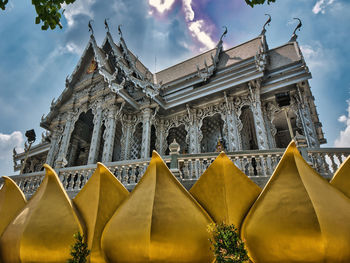 Low angle view of temple against sky