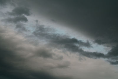 Low angle view of storm clouds in sky