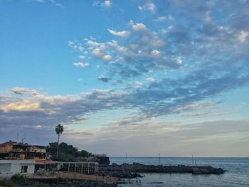 View of sea against cloudy sky