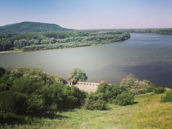 Scenic view of landscape against clear sky