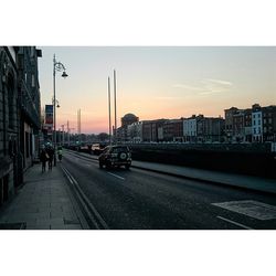 City street at sunset