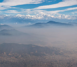 Scenic view of mountains against sky