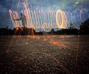 Close-up view of light painting