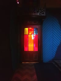 Illuminated window in building