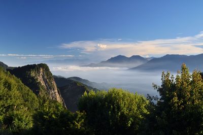 Scenic view of mountains against sky