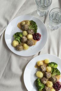 Close-up of food served in plate